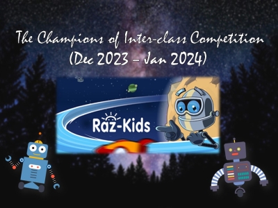 The Champions of Raz-Kids Online Reading Programme(Dec 2023 – Jan 2024)